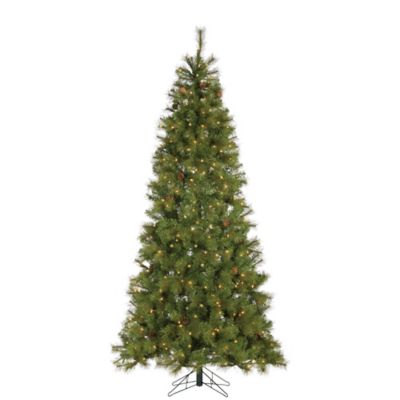 Sterling Tree Company 7.5 ft. Pre-Lit Hard Mixed Needle Charleston Artificial Christmas Tree, Clear Lights