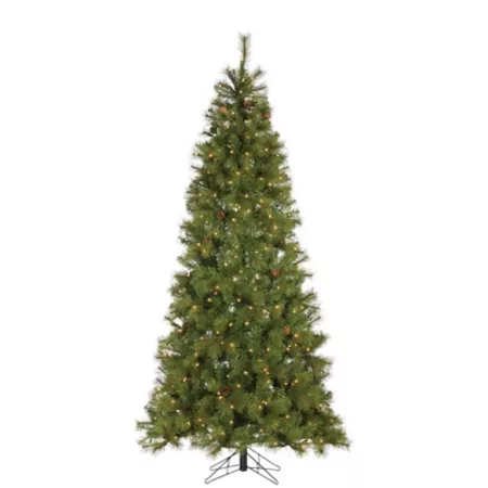 Sterling Tree Company 7.5' Pre-Lit Charleston Hard Mixed Needle Artificial Christmas Tree with 400 Clear Lights Artificial Christmas Trees