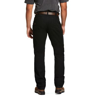 Image showing  Men's Stretch Fit Low-Rise DuraStretch Made Tough Double-Front Stackable Straight Leg Work Pants, Black
