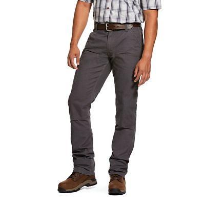 Image showing 0 th Ariat Men's Stretch Fit Low-Rise Rebar M4 DuraStretch Made Tough Double-Front Stackable Straight Leg Work Pants