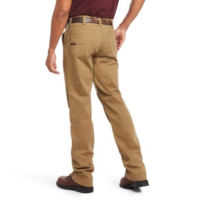 Image showing 1 th Ariat Men's Stretch Fit Rebar M4 Relaxed DuraStretch Washed Twill Bootcut Work Dungarees