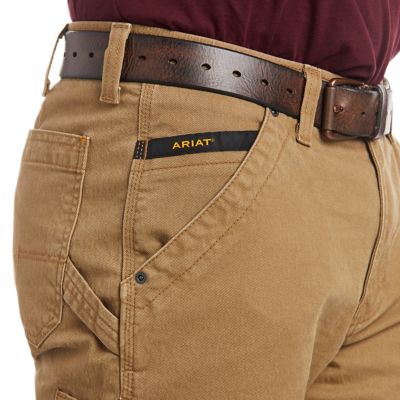 Image showing 3 th Ariat Men's Stretch Fit Rebar M4 Relaxed DuraStretch Washed Twill Bootcut Work Dungarees