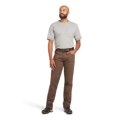 Image showing 5 th Ariat Men's Stretch Fit Rebar M4 Relaxed Made Tough DuraStretch Straight Leg Work Pants