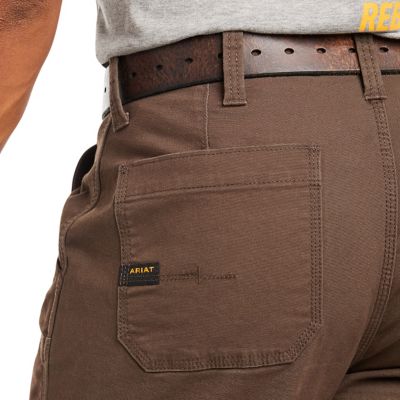 Image showing 3 th Ariat Men's Stretch Fit Low-Rise Rebar M4 DuraStretch Tough Double-Front Stackable Straight Leg Work Pants, Cotton/Spandex