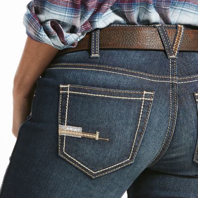 Image showing 6 th Ariat Women's DuraStretch Stretch Fit Low-Rise Rebar Riveter Bootcut Work Jeans