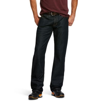 Ariat Men's Stretch Fit Low-Rise Rebar M4 DuraStretch Basic Flannel-Lined Bootcut Jeans, Cotton/Polyester/Spandex
