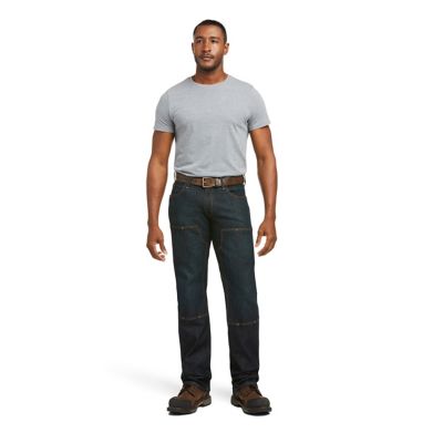 Ariat Men's Stretch Fit Natural-Rise Rebar M5 Straight DuraStretch Basic Double-Front Straight Leg Work Jeans After Carharrt changed the design of their double front jean my boyfriend did not like the fit