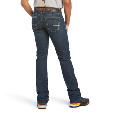 Image showing 1 th Ariat Men's Slim Fit Low-Rise Rebar M7 DuraStretch Edge Straight Leg Work Jeans