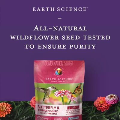 Image showing 6 th Earth Science Butterfly and Hummingbird All-in-One Wildflower Seed Mix, Plant Food, Soil Conditioners & Water Right Crystals