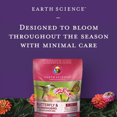 Image showing 7 th Earth Science Butterfly and Hummingbird All-in-One Wildflower Seed Mix, Plant Food, Soil Conditioners & Water Right Crystals