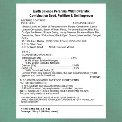 Image showing 8 th Earth Science Perennial All-in-One Wildflower Mix with Seed, Plant Food, Soil Conditioners and Water Right Crystals