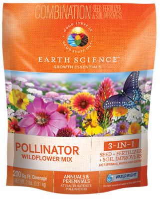 Earth Science Pollinator All-in-One Wildflower Mix with Seed, Plant Food, Soil Conditioners and Water Crystals