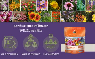 Image showing 5 th Earth Science Pollinator All-in-One Wildflower Mix with Seed, Plant Food, Soil Conditioners and Water Crystals