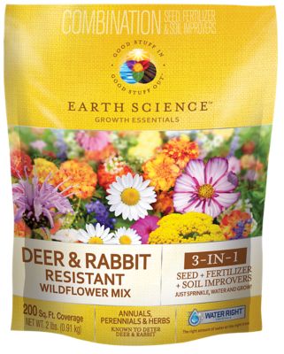 Earth Science Deer Rabbit Resistant Flower Mix With Seed Plant Food And Soil Conditioners Water Right Crystals 12135 6 At Tractor Supply Co