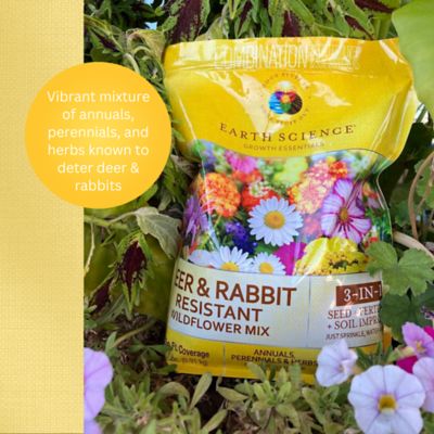 Image showing  Deer and Rabbit Resistant Wildflower Mix with Seed, Plant Food, Soil Conditioners and Water Right Crystals