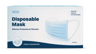 Image showing 5 th WeCare Disposable Protective Face Mask with Anti-Fog Nose Pad, Latex-Free