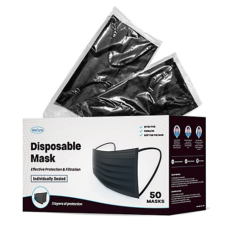 WeCare Disposable Protective Face Mask with Anti-Fog Nose Pad, Latex-Free