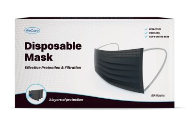 Image showing 5 th WeCare Disposable Protective Face Mask with Anti-Fog Nose Pad, Latex-Free