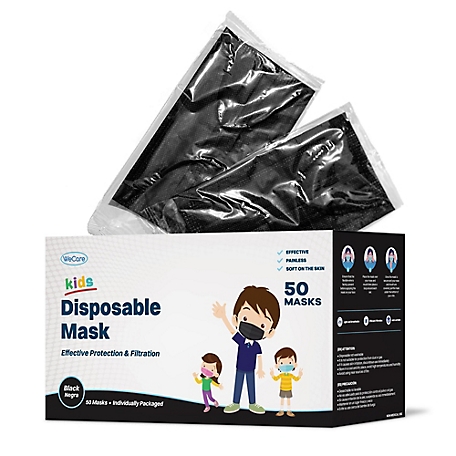 WeCare Kids' Protective Disposable Face Masks, Integrated Anti-Fog Nose Pad, Latex-Free
