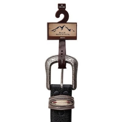 Image showing 5 th Blue Mountain Men's Leather Western Pebble Grain Belt, 1-3/8 in.