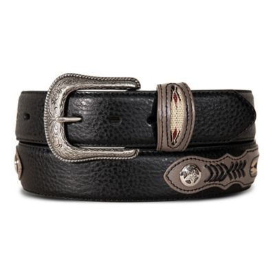 Blue Mountain Men's Leather Western Pebble Grain Belt, 1-3/8 in.