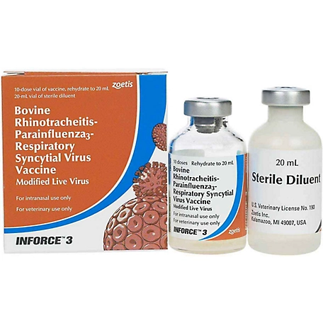 Zoetis Inforce 3 Respiratory Syncytial Bovine Virus Vaccine, 10 Doses