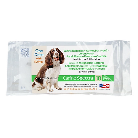 Spectra Canine 10 + Lyme Dog Vaccine with Syringe, 1 Dose
