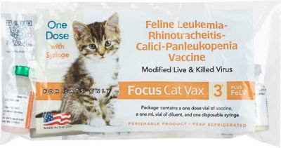 Spectra Focus Vax 3 Plus FeLV Cat Vaccine with Syringe, 1 Dose