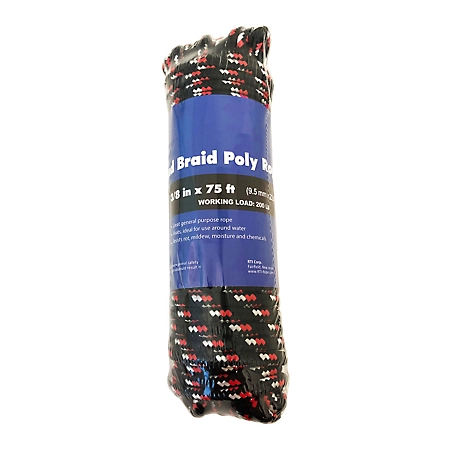 CORDA 3/8 in. x 75 ft. Diamond Braid Polypropylene General Purpose Rope