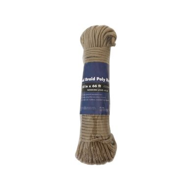 CORDA 1/8 in. x 66 ft. Tan Diamond Braid Polypropylene General Purpose Rope