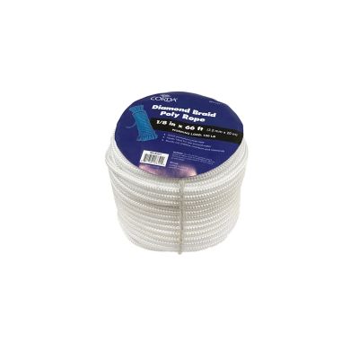 CORDA 1/8 in. x 66 ft. Diamond Braid Polypropylene General Purpose Rope,  White at Tractor Supply Co.