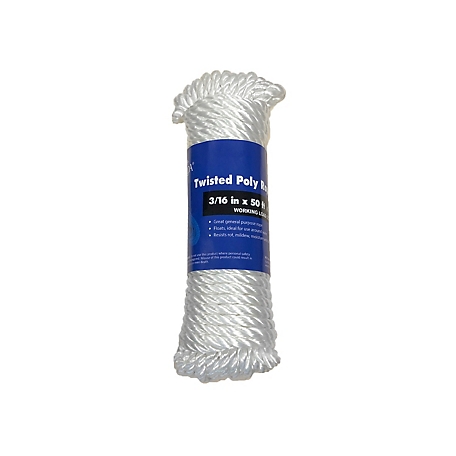 CORDA 3/16 in. x 50 ft. Twisted Nylon General Purpose Rope at