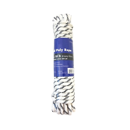 CORDA 5/16 in. x 35 ft. Diamond Braid Polypropylene General Purpose Rope, White/Black