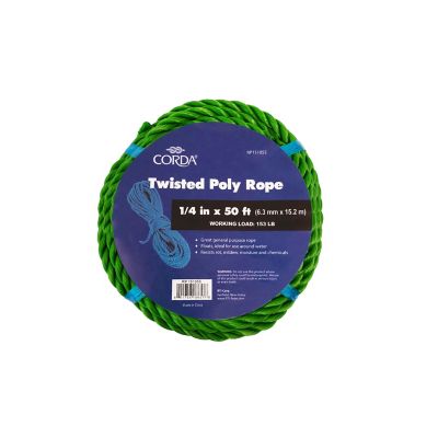 CORDA 1/4 in. x 50 ft. Twisted Polypropylene General Purpose Rope