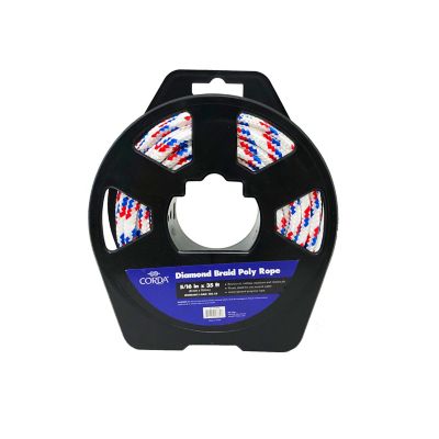 CORDA 5/16 in. x 35 ft. Multicolor Diamond Braid Polypropylene General Purpose Rope