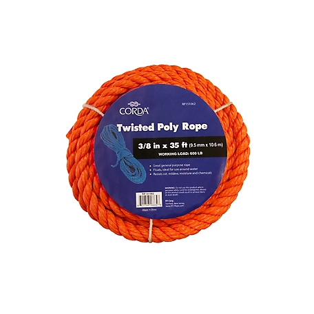 CORDA 3/8 in. x 35 ft. Twisted Polypropylene General Purpose Rope