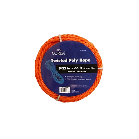 CORDA 5/32 in. x 66 ft. Twisted Polypropylene General Purpose Rope