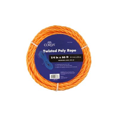 CORDA 1/4 in. x 66 ft. Twisted Polypropylene General Purpose Rope