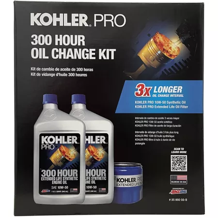 Kohler 300 Hour Oil Change Kit with 10W-50 Oil and Oil Filter Mower Maintenance & Tune Up Kits