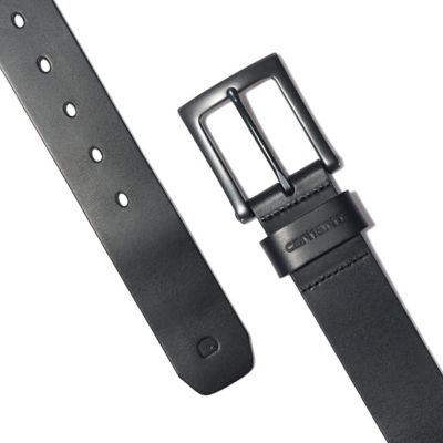 Image showing 2 th Carhartt Men's Burnished Leather Box Buckle Belt, 1.5 in., Black/Gunmetal