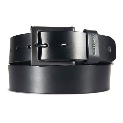 Carhartt Men's Burnished Leather Box Buckle Belt, 1.5 in., Black/Gunmetal
