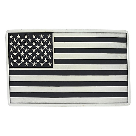 Montana Silversmiths Antiqued American Flag Attitude Belt Buckle, A644