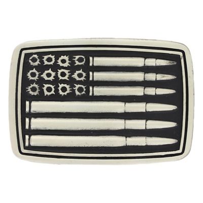 Montana Silversmiths Silver Bullet Flag Attitude Belt Buckle, A709P