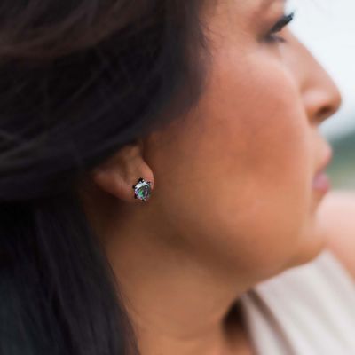 Image showing  Northern Lights Mystic Topaz Stone Stud Earrings