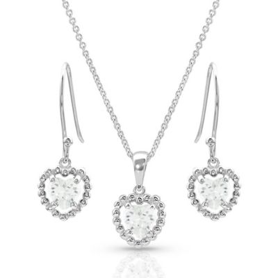 Montana Silversmiths Frozen Heart Jewelry Set, 99.9% Fine Silver Plated