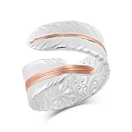 Montana Silversmiths Rose Gold Filament Feather Ring, 8, RG3430RG-8