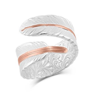 Montana Silversmiths Rose Gold Filament Feather Ring, 7, RG3430RG-7