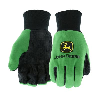 John Deere Jersey Utility Gloves with Dots, 1 Pair