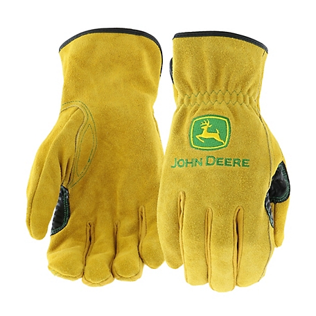 John Deere Split Leather Work Gloves, 1 Pair
