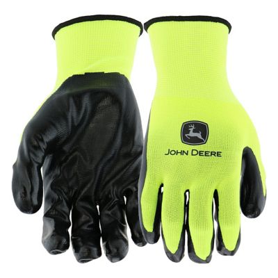 John Deere Hi-Vis Dipped Touch Gloves, 5-Pack